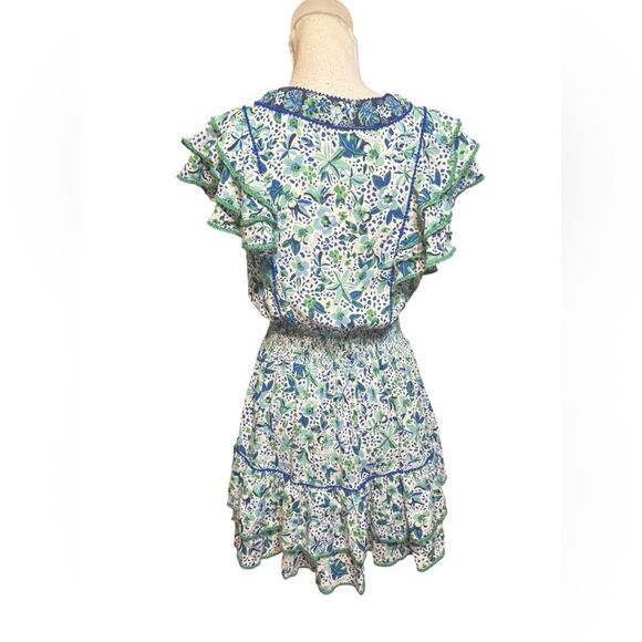 POUPETTE ST BARTH Camila Floral Mini Dress Blue green - Picture 4 of 7